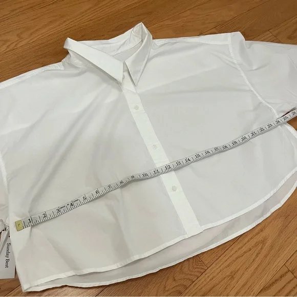 Aritzia Sunday Best White Poppy Button Up Shirt - Picture 11 of 12